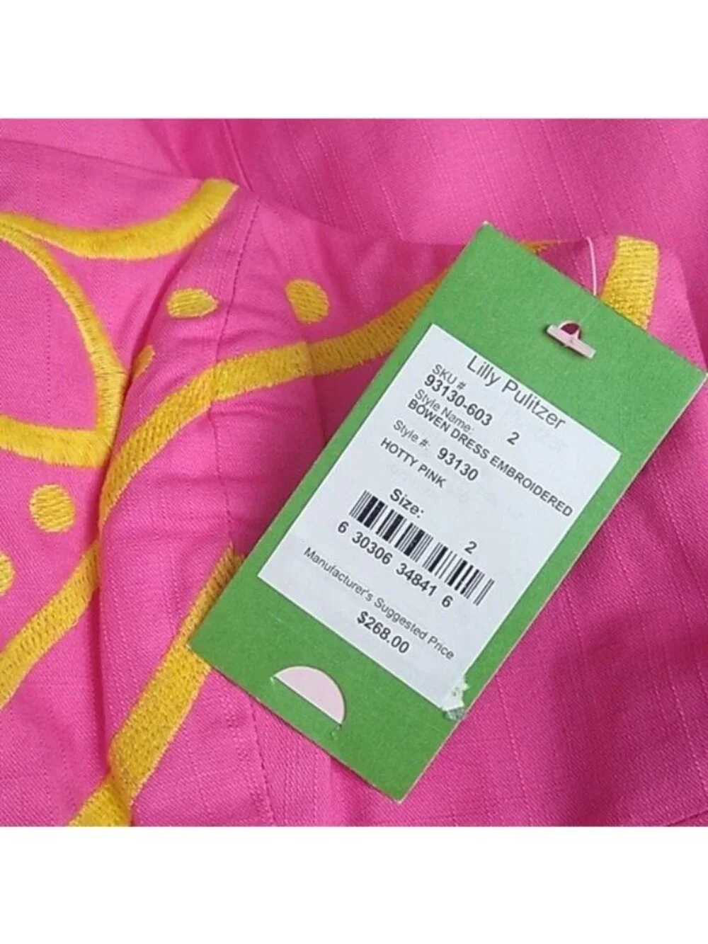 Lilly Pulitzer Bowen Embroidered Dress, Hotty Pink, 2 - Picture 7 of 10
